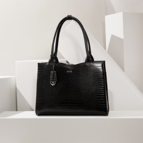 schwarze croco laptoptasche von socha