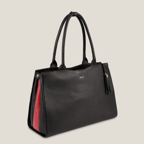 exklusive businesstasche aus schwarzem leder 16 zoll von socha