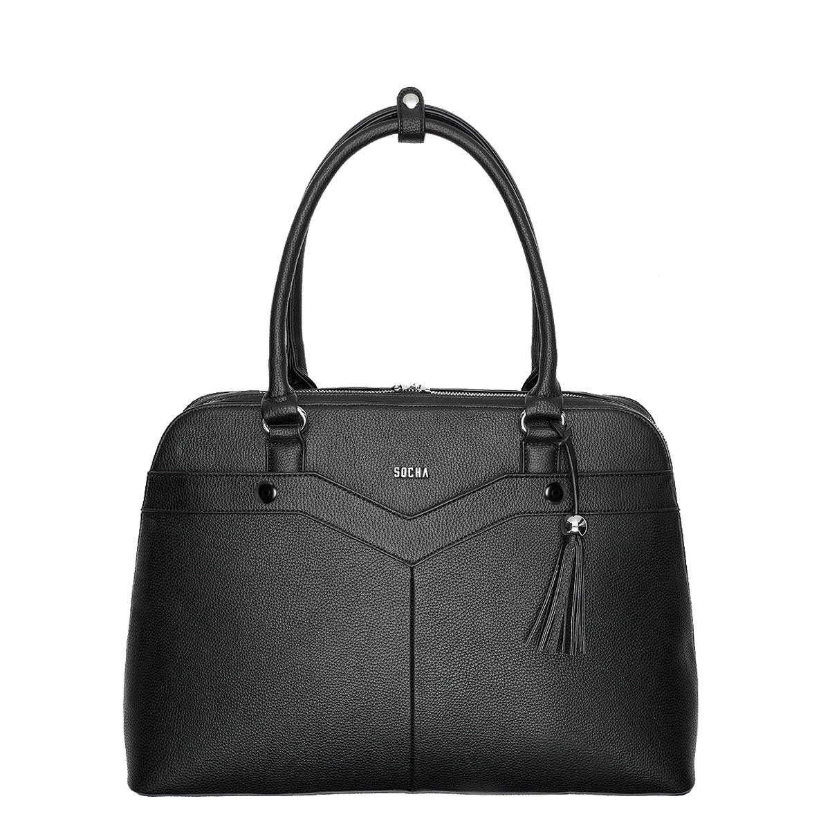 SOCHA Designertasche schwarz für Damen, elegant mit Vollausstattung 15.6 Zoll