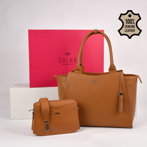 socha leder laptoptasche elegant congnac 17 zoll